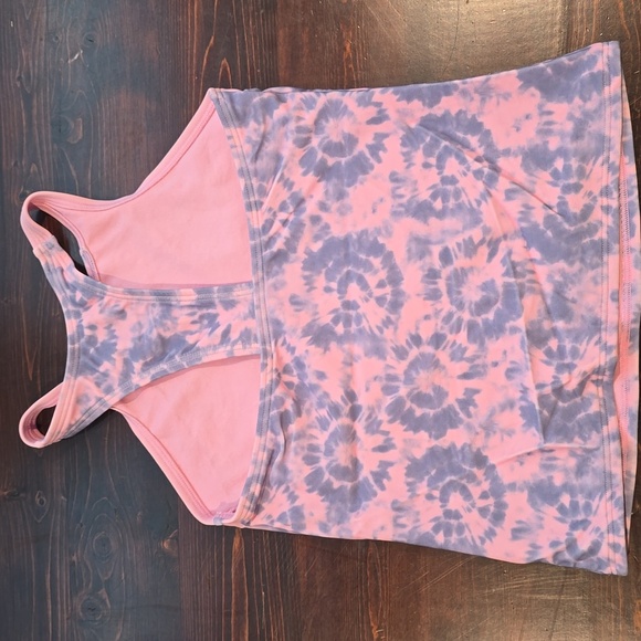 Athleta Pink and Blue Asymmetrical Fitted Tank Top - Picture 3 of 3